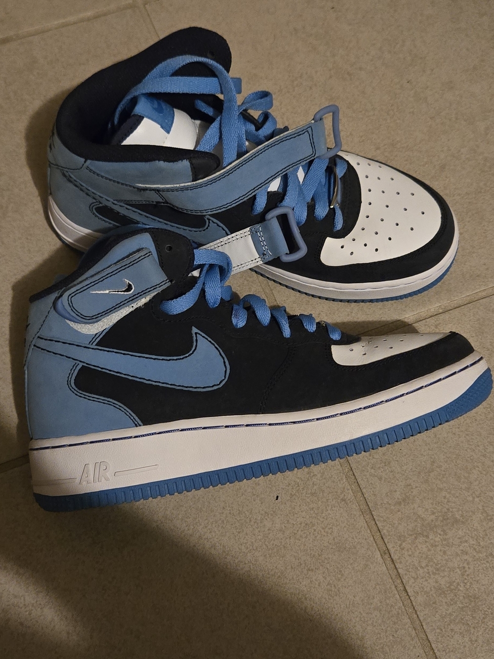 Nike Air Force 1 Mid '07 Obsidian/University Blue-White Youth Shoes - Picture 3 of 8